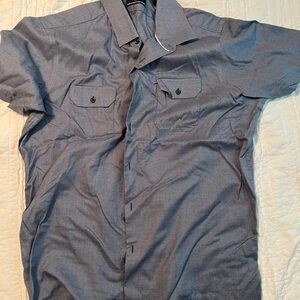 Hart Schaffner Marx Blue Casual Button Down Shirt